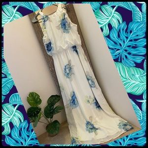 Summer Maxi in Blue and White
